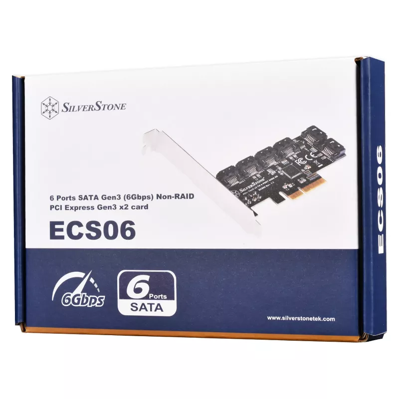 SILVERSTONE Serial ATA valdiklis SST-ECS06 – PCIe kortelė su 6 SATA prievadais