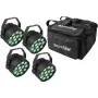 EUROLITE rinkinys 4x LED PARty TCL prožektorius + minkštas krepšys (20000540)