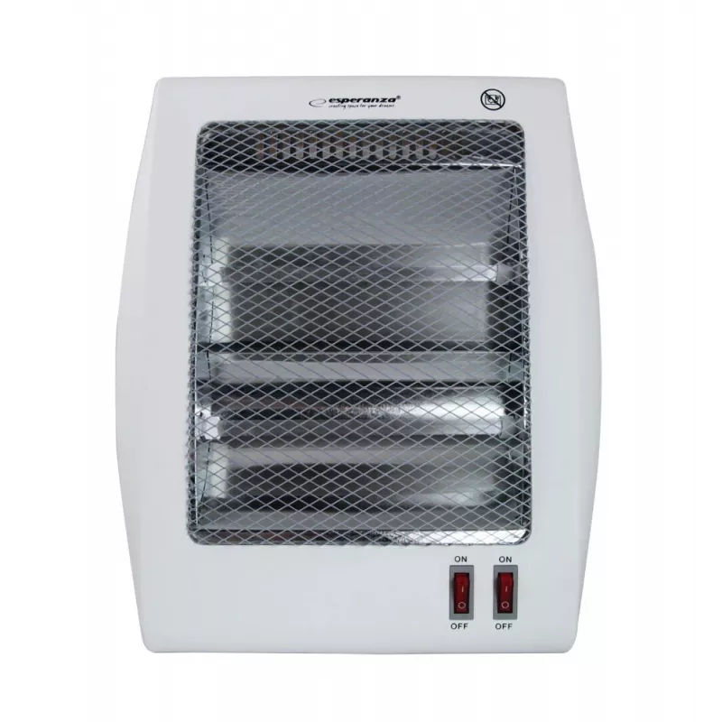 Kvarcinis elektrinis šildytuvas ESPERANZA EHH010 400W/800W, baltas, 1,2 m laidas, mygtukai, reguliuojamas termostatas