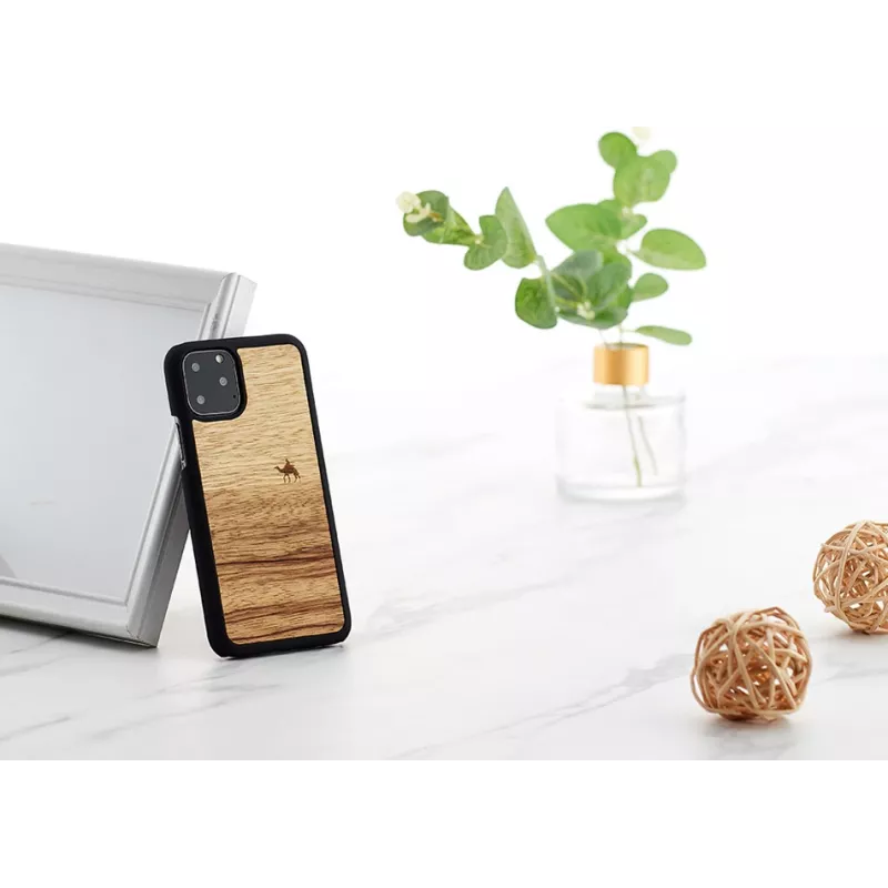 Dėklas iš medžio ir polikarbonato iPhone 11 Pro — terra black, man and wood