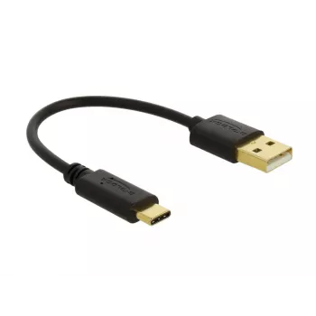 DeLOCK USB įkrovimo laidas USB-A į USB-C 15 cm juodas