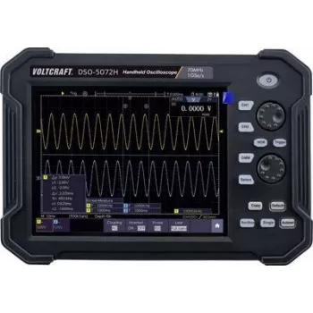 VOLTCRAFT DSO-5072H Baterija, Skaitmeninis osciloskopas, Nešiojamas osciloskopas (Scope-Meter) 70 MHz 2 kanalai 1 GSa/s 40 Mpts 8 bitų Skaitmeninė atmintis (DSO), Rankinis įrenginys (VC-11338050)