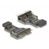 DeLOCK 60045 lyties keitiklis 9 kontaktų USB 2.0 2 x 9 kontaktų šukos juodas