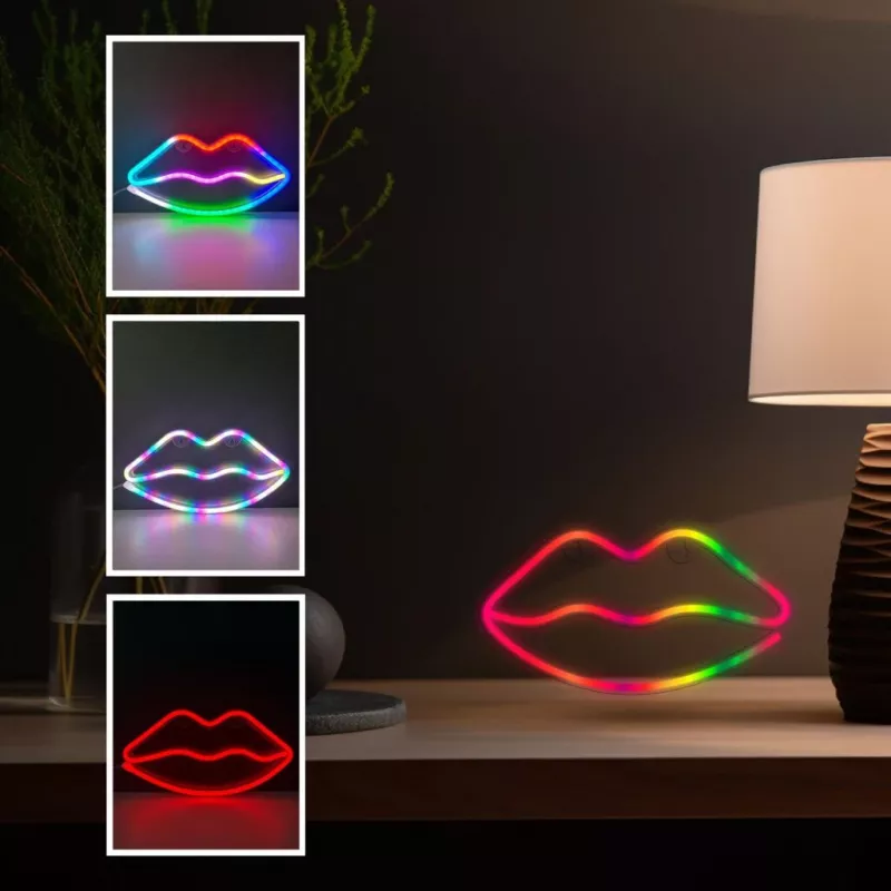 Neoninė lemputė MANTA SNL61RGB LIPS RGB daugiaspalvis dekoratyvinis ženklas