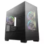 PC korpusas Midi Tower DeepCool CG380 3F – juodas, 235×437×451 mm, su 2x120 mm šoniniais ir 1x120 mm galiniu ventiliatoriumi, maitinimo šaltinis apačioje, 2,5 colio/3,5 colio kietieji diskai