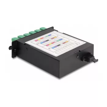 DeLOCK optinė kasetė HD MPO vyriškas į 12 x LC Duplex moteriškas 24 skaidulos Vienmodė 9/125 µm