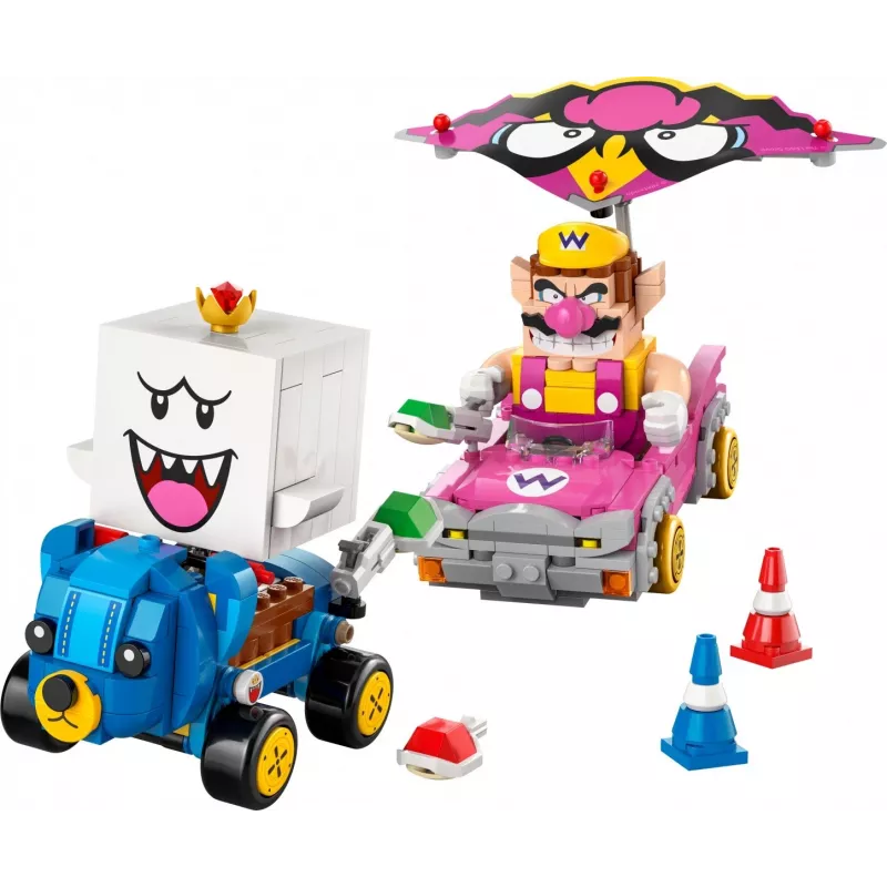 LEGO konstruktorius 72038 Super Mario Mario Kart Wario King Buu Huu – figūrėlės ir trasos elementai