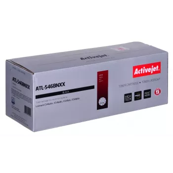 Kasetė su toneriu ActiveJet ATL-546BNXX juoda, suderinama su Lexmark, 8000 puslapių, vienetinis paketas
