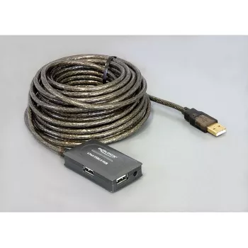 DeLock USB 2.0 prailginimo kabelis su 4 prievadų šakotuvu, 10 m, aktyvus (82748)