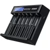 Įkroviklis XTAR MC6C 6 lizdų, Li‑jonų cilindrinėms baterijoms, 18650/21700/AA, 5V, juodas