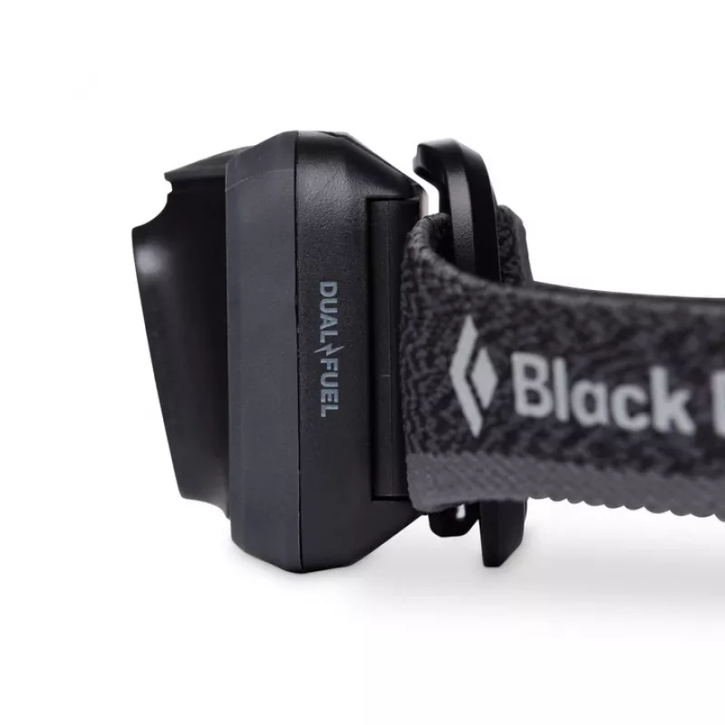 Kaktinė lemputė Black Diamond Spot 400 — 400 lm, LED, IPX8 vandeniui atspari, AAA baterijos, spindulys 12–100 m, juoda