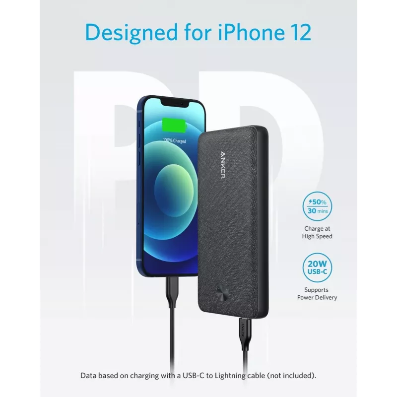 POWER BANK USB 20000 mAh juodos spalvos A1365G11 ANKER