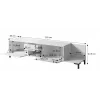 TV spintelė Cama Meble MARMO 2D1S1K, 195x40x47,5 cm, balta matinė/viršus marmuras baltas