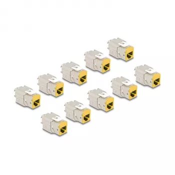 DeLOCK keystone modulis 88111 Flat RJ-45 geltonas 10 vnt.