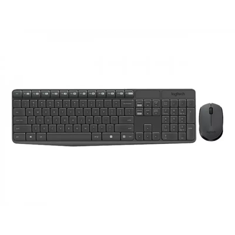 Logitech MK235 belaidė klaviatūra ir pelė pilka