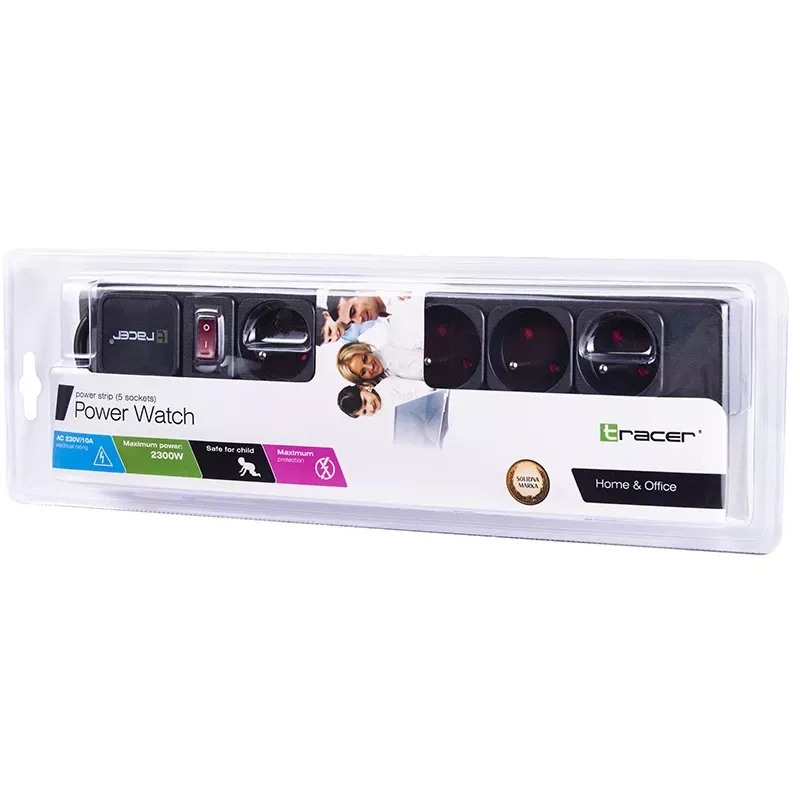 Tracer PowerGear Black 5 lizdų 1,5 m 2300 W