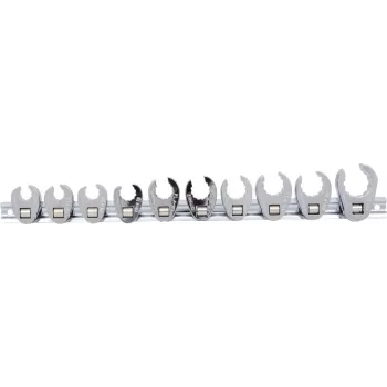 KS TOOLS 3/8 colio 12 briaunų atviras veržliarakčių rinkinys su įmovomis, 10 dalių, 10-22 mm (913.3900)