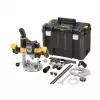 Plunginis frezatorius DeWalt DCW620NT-XJ, bešepetėlis variklis, 18V, 1600W galia, 11–23 tūkst. RPM, 12,7 mm įtvaras, dulkių ištraukimas, LED, 3,6 kg, dėklas