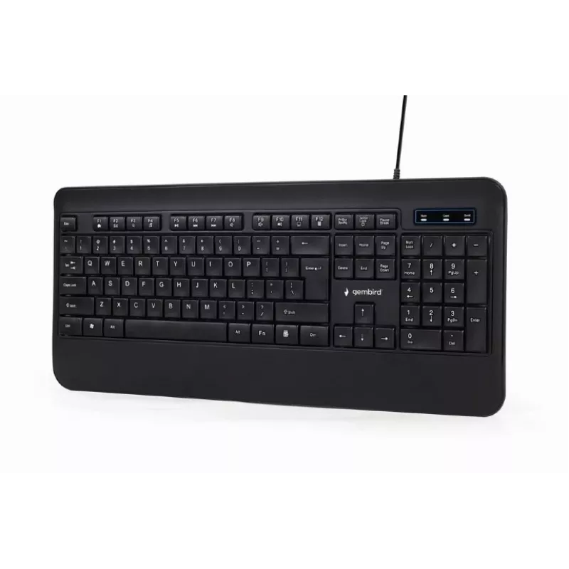 GEMBIRD KB-UML-03 belaidė multimedijos klaviatūra su apšvietimu, USB, juoda