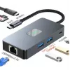 TB USB-C 7-in-1 adapterio stotelė su HDMI, SD/TF, RJ45 2.5 Gbps, PD 100W