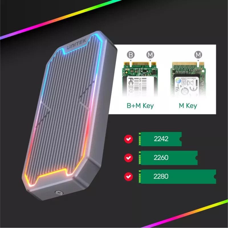 UNITEK SolidForce Spectrum SSD korpusas pilkas M.2
