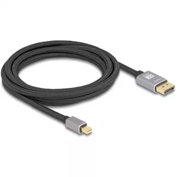 Delock - DisplayPort kabelis - Mini DisplayPort (vyriškas) į DisplayPort (vyriškas) - DisplayPort 1.4 - 3,0 m - Palaiko 8K 60 Hz - Juoda, Pilka (81093)