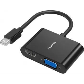 Vaizdo adapteris HAMA Classic Line Mini DisplayPort į VGA/HDMI 2in1, palaiko Ultra HD 4K