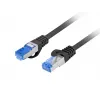 Tinklo kabelis LANBERG PCF6A-10CC-0150-BK Cat6a S/FTP RJ-45 1,5 m Juodas