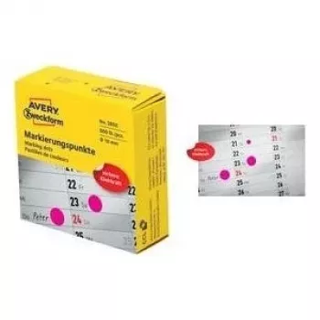 Lipnios etiketės Avery Zweckform ZF 3850 apvalios 10 mm rožinės