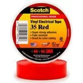 Izoliacinė juosta 3M Scotch® 35 raudona 20 m x 19 mm (SCOTCH35-19X20RD)