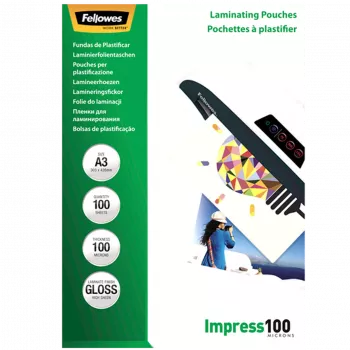 Laminavimo maišeliai blizgūs A3 100 vnt 100 mikronų Fellowes 5351205