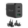 Sieninis įkroviklis Tellur TLL151451 65W, 3 prievadai (2x USB-C, 1x USB-A)