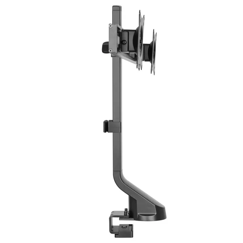 Monitorų laikiklis MACLEAN MC-854 dviem monitoriams 17–27 colių VESA 75x75 / 100x100, dviejų rankų tvirtinimas prie stalo