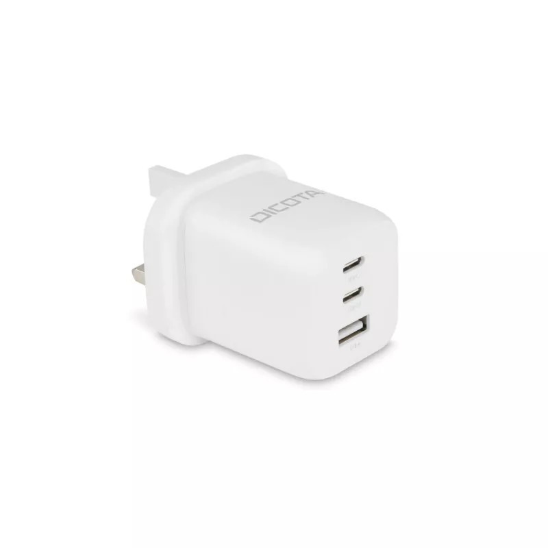 Dicota Power Supply – kompaktiškas, GaN – 65 W – 5 A – PD 3.0 – 3 išvesties prievadai (2 x USB-C, USB)