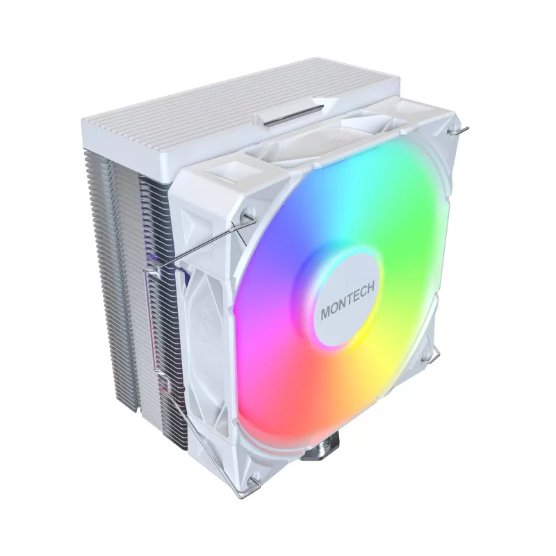 Oro aušintuvas Montech NX400 ARGB 120 mm Baltas – 270 W TDP, FDB, 156×74×120 mm