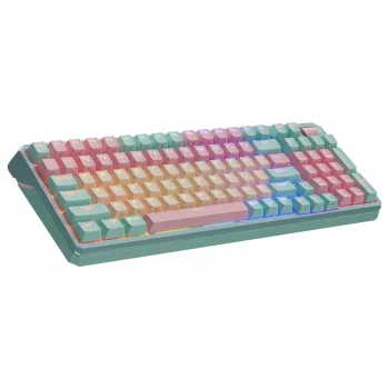 Klaviatūra Cooler Master MK770 mechaninė, USB + RF belaidis + Bluetooth, QWERTY prancūziška, 99 klavišų, RGB, turkio spalvos