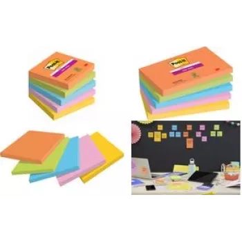 Post-it Super Sticky Notes Boost Collection lipnūs lapeliai ypač ryškūs, įvairių spalvų, 5 blokeliai (7100258933)