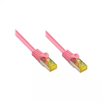 RJ45 jungiamasis laidas su Cat.7 žaliava ir užrakto apsauga (RNS®), S/FTP, PiMF, halogenų neturintis, 600MHz, OFC, rausvai violetinis, 1m, Good Connections® (8070R-010M)