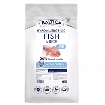 BALTICA Nutraceutic Hip alergeninė Lengva L/XL Žuvis su ryžiais - sausas šunų ėdalas - 12kg