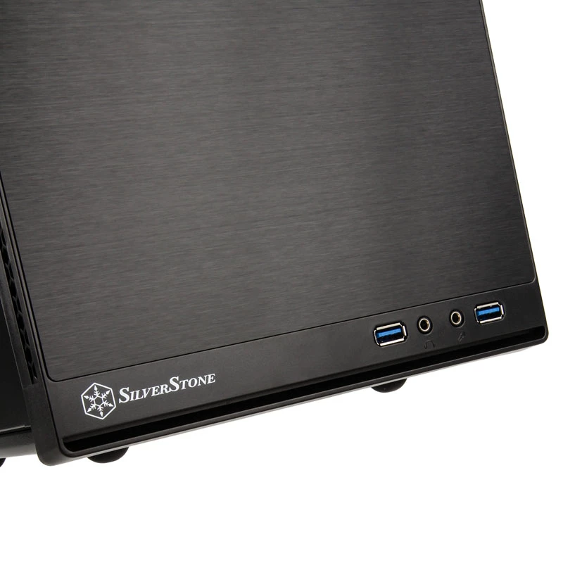 Korpusas SilverStone SUGO 13 – Mini-DTX – be maitinimo šaltinio (AT/PS/2) – juodas – USB/Garsas (SST-SG13B-Q)