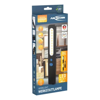 Apšvietimo lempa ANSMANN WL390R LED, šalta/šilta balta, 385 lm, LiPo 1200 mAh, IP20, juoda