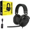 Ausinės CORSAIR HS65 SURROUND žaidimams, laidinės, ant ausų, 3,5 mm + USB adapteris, 32 Ω, 282 g, anglies spalvos
