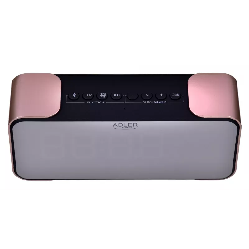 Skaitmeninis žadintuvas Adler AD 1190CR – LED ekranas, FM radijas, Bluetooth, SD grotuvas, 2600 mAh baterija
