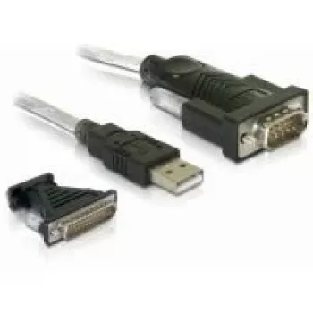 Delock Adapter USB 2.0 Type-A į 1 x Serial DB9 RS-232 + Adapteris DB25 (61308)