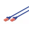 DIGITUS DK-1612-005/B CAT 6 U/UTP jungiamasis kabelis, RJ45, AWG 26/7, PVC, 0,5 m, mėlynas
