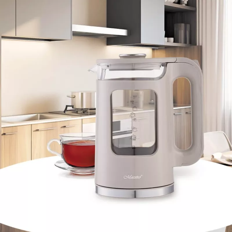 Elektrinis virdulys Maestro MR-065-BEIGE 1,7 L, 2200 W, stiklinis korpusas, smėlio spalvos