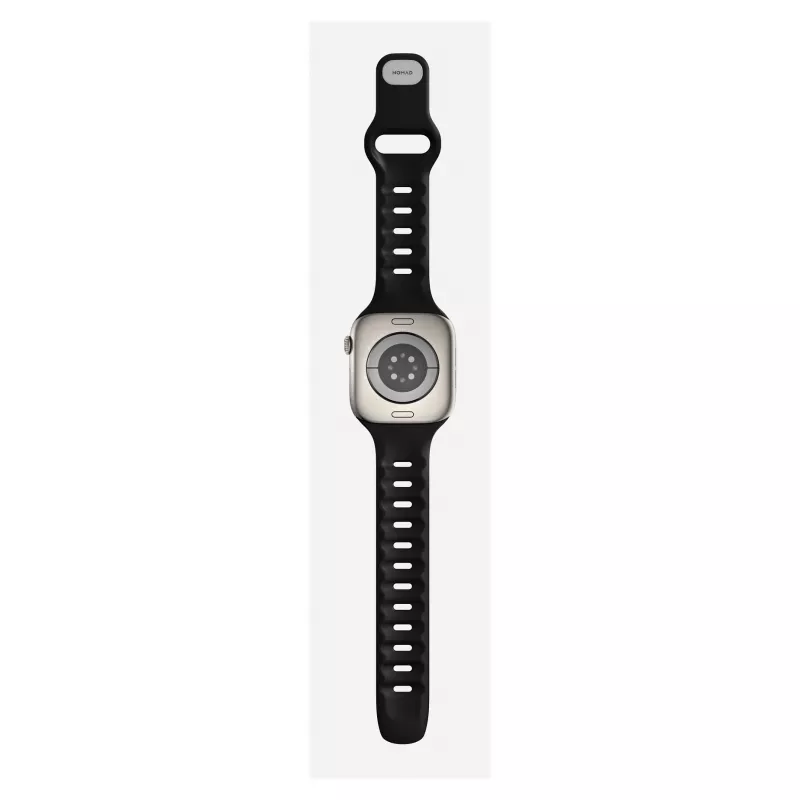 Laikrodžio dirželis Nomad Tempo Band Black Rubber, 18 mm plotis, tinka riešui 135–175 mm