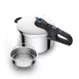 Slėginė viryklė Tefal SECURE TRENDY 6L su nerūdijančio plieno garinimo krepšeliu, tinka indukcinėms kaitlentėms