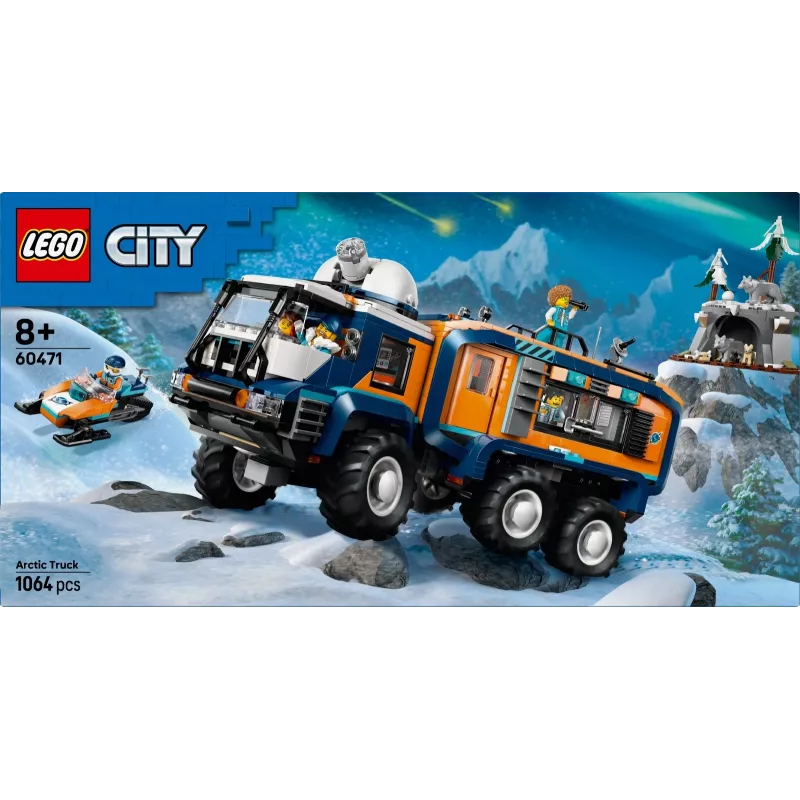 LEGO City Arktinis tyrinėtojų sunkvežimis 60471 – 1064 dalių rinkinys su 4 minifigūrėlėmis ir mobiliąja laboratorija, nuo 8 metų