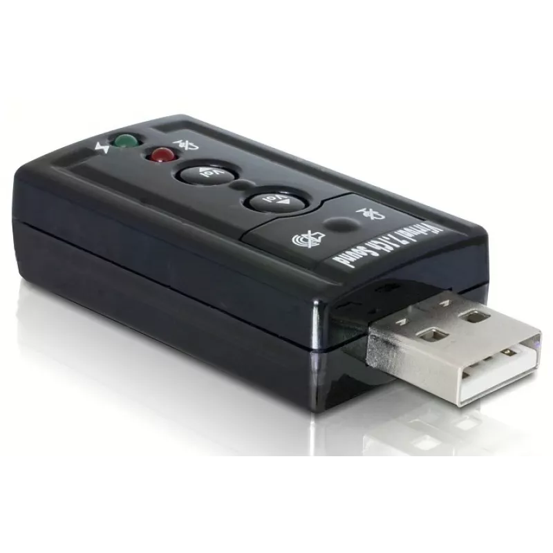 DeLOCK USB garso adapteris 7.1 – išorinė garso plokštė, stereo, USB (61645)